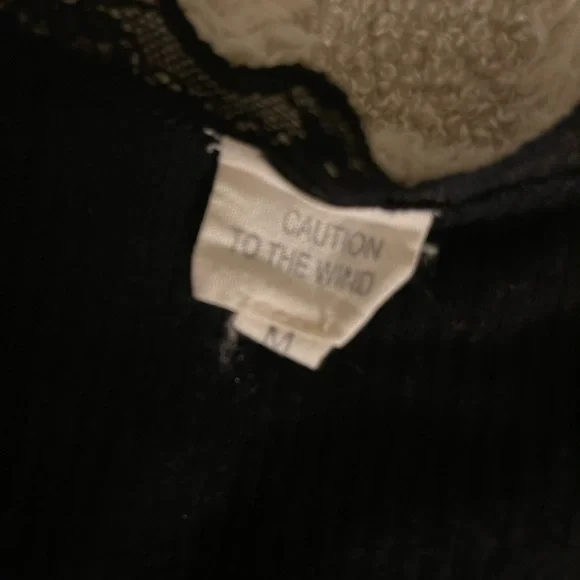 Caution To The Wind Black Lace Button-Up - Picture 2 of 5